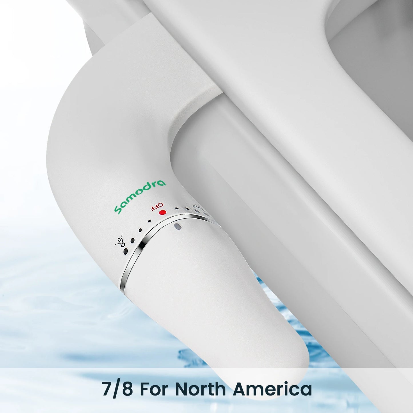SAMODRA Ultra Slim Bidet Attachment for Toilet Seat - Dual Nozzle, Adjustable Water Pressure, Non-Electric bottom Sprayer