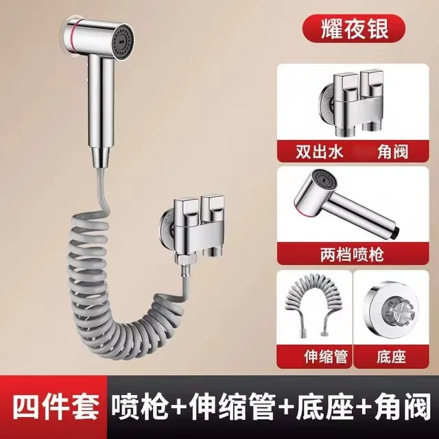 New Bathroom Spray Gun Shower 2 Mode Handheld Bidet Sprayer Set Handheld Toilet Bidet Faucet Sprayer Shower Nozzle Self Cleaning