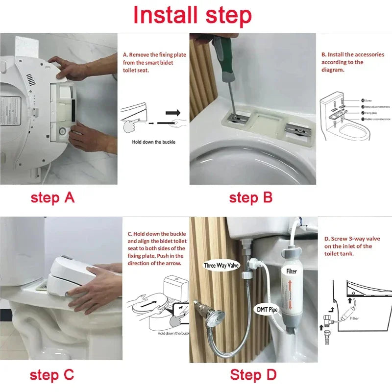 Smart Bidet Heated Toilet Electric Cuvette Japonaise Tapa Bidet Para Inodoro Heated Toilet Lid Vater Japones Inteligente Heated