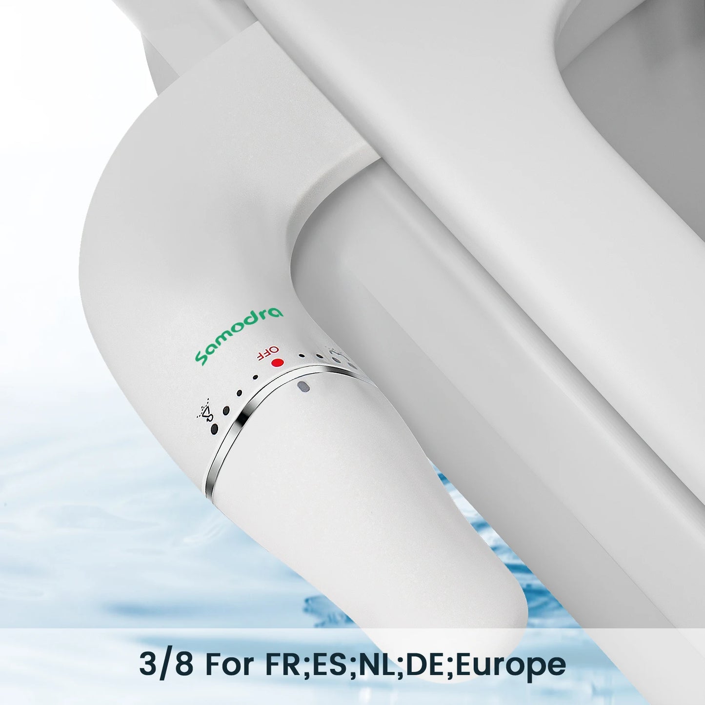 SAMODRA Ultra Slim Bidet Attachment for Toilet Seat - Dual Nozzle, Adjustable Water Pressure, Non-Electric bottom Sprayer