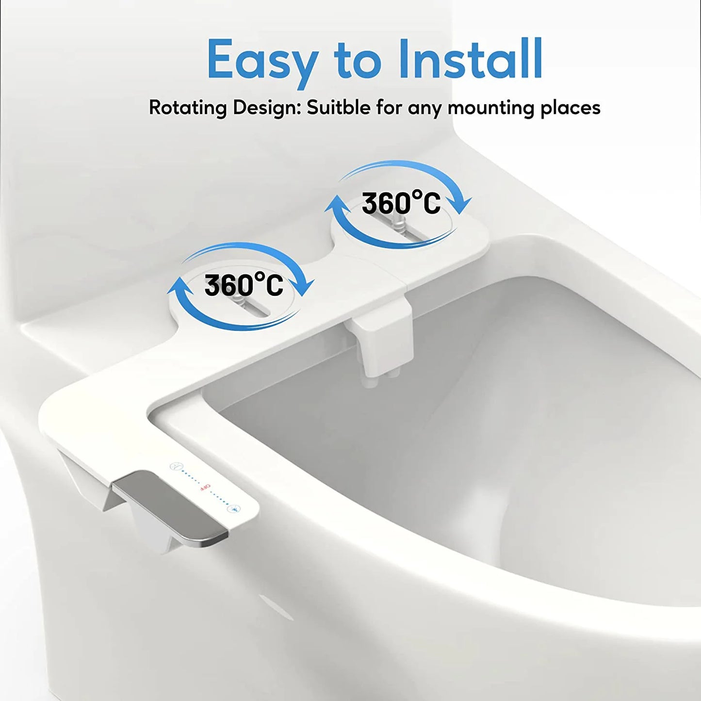 Hot Bidet Attachment for Toilet Bidet Toilet Seat Attachment with Water Pressure Control and Self-Cleaning Dual Nozzles