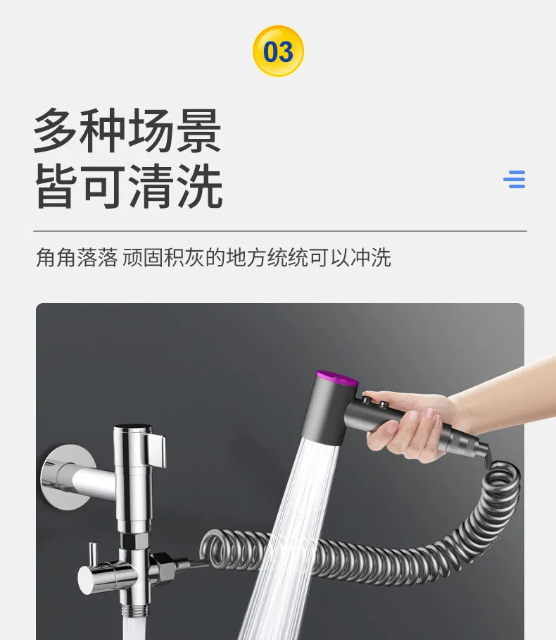New Bathroom Spray Gun Shower 2 Mode Handheld Bidet Sprayer Set Handheld Toilet Bidet Faucet Sprayer Shower Nozzle Self Cleaning