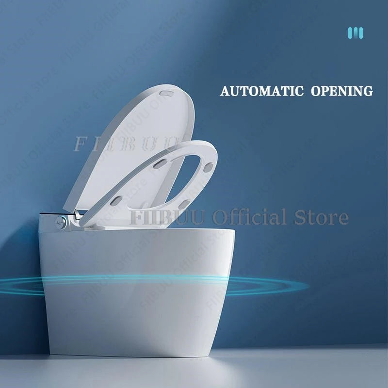 Luxury Smart Toilet Built In Water Tank Toilet Heated Seat Elongated Toilet Blackout Food flush Night Light Built-in Bidet Seat