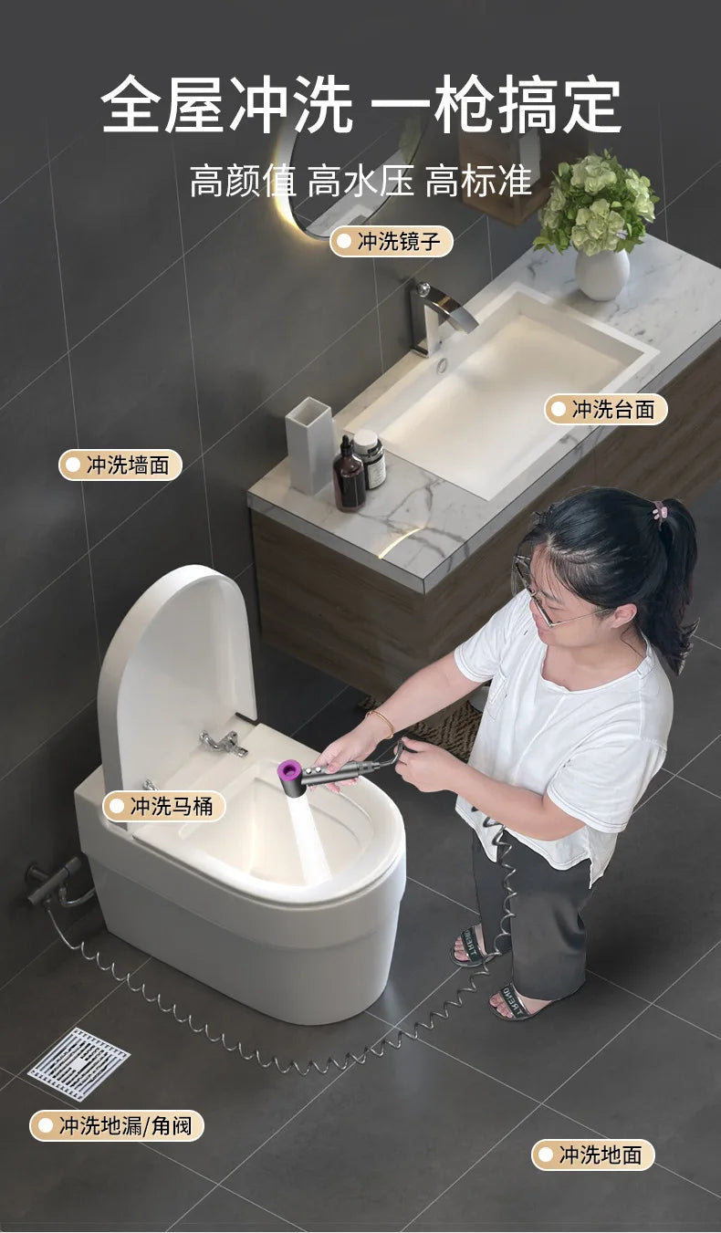New Bathroom Spray Gun Shower 2 Mode Handheld Bidet Sprayer Set Handheld Toilet Bidet Faucet Sprayer Shower Nozzle Self Cleaning