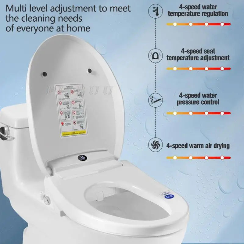 Multifunctional Smart Toilet Seat Cover Toilet Seat Lid Warm Air Drying Night Light Seat Heating Instant heating Remote Control