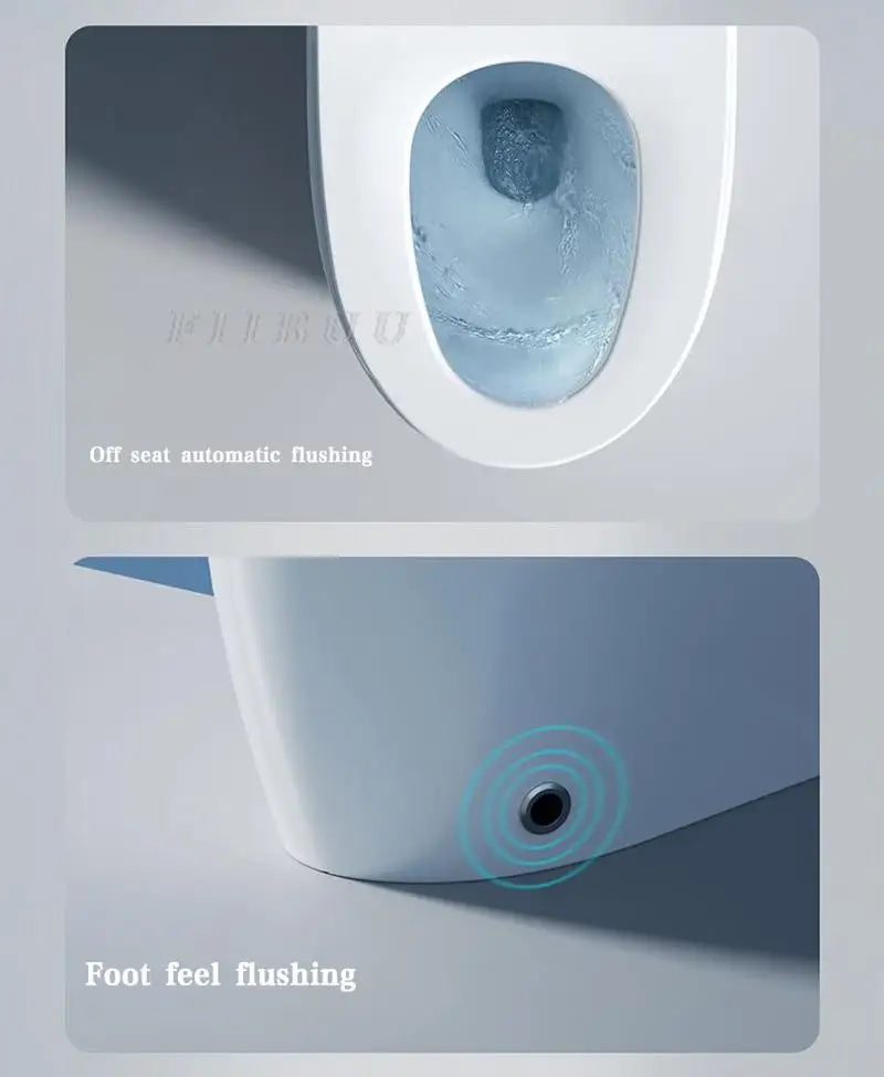 Luxury Smart Toilet Built In Water Tank Toilet Heated Seat Elongated Toilet Blackout Food flush Night Light Built-in Bidet Seat