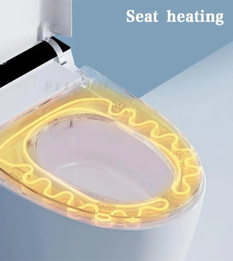 Luxury Smart Toilet Built In Water Tank Toilet Heated Seat Elongated Toilet Blackout Food flush Night Light Built-in Bidet Seat